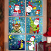 Wholesale Christmas Decorations Santa Claus Elk Static Stickers Christmas Window Decoration