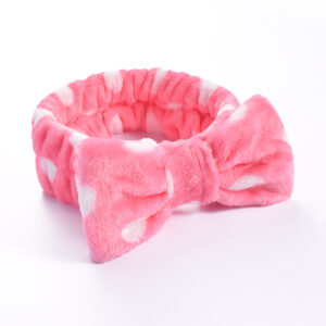 02#Watermelon red and white dots (bow headband)