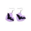 Wholesale Halloween Little Devil Cute Purple Bat Wings Acrylic Earrings