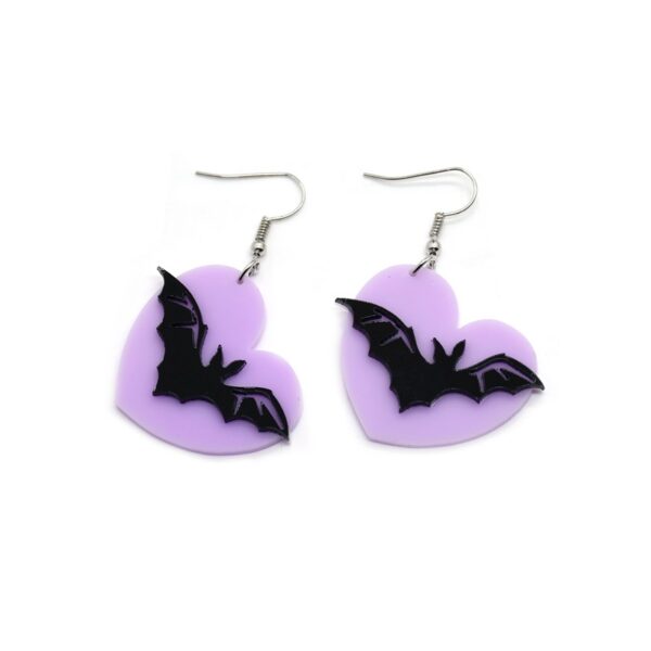 Wholesale Halloween Little Devil Cute Purple Bat Wings Acrylic Earrings