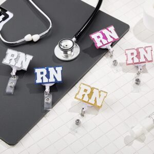 Wholesale Badge Reels Glitter Sequin Nurse Doctor Acrylic Retractable Keychains