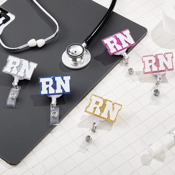 O1CN01QUTOtx1DSyIHB6XFU__971130216-0-cib Wholesale Badge Reels Glitter Sequin Nurse Doctor Acrylic Retractable Keychains