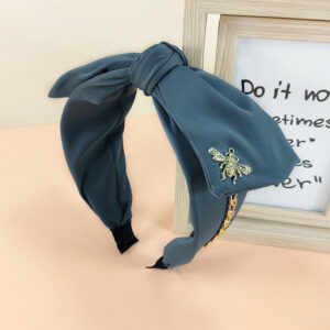 Blue Bee Chain Bow Headband