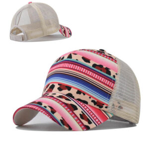 Wholesale Cotton Aztec Pattern Leopard Print Mesh Cap Baseball Cap