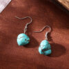 Wholesale Turquoise Alloy Feather Earrings