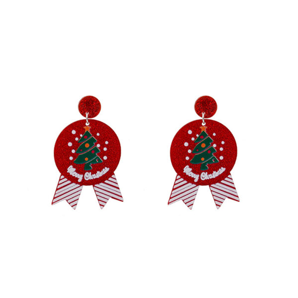 Wholesale Christmas Snowman Gingerbread Acrylic Santa Claus Christmas Tree Cartoon Earrings