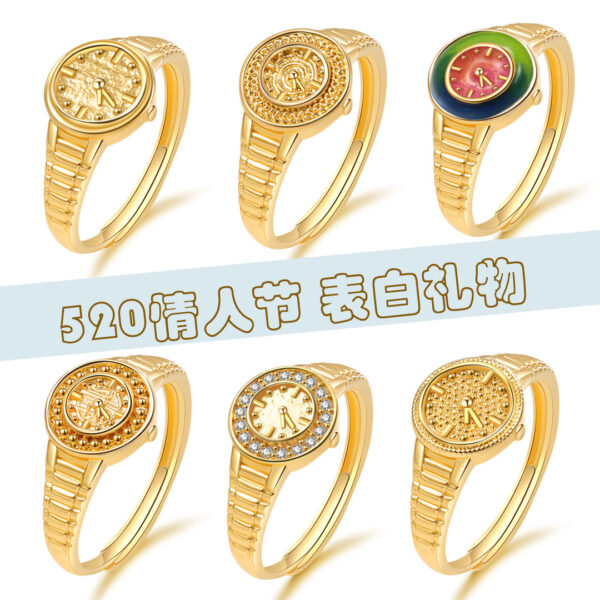 Wholesale Copper Non-stop Word Watch Ring