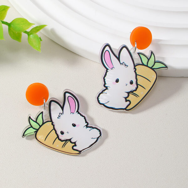 Wholesale Easter Cartoon Bunny Carrot Acrylic Earrings