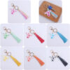 Wholesale Cartoon Western Bull Head Wooden Colorful Long Tassel Keychains