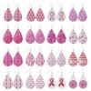 Wholesale Pink Ribbon Leather Earrings