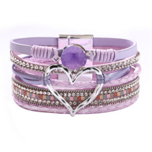 Bohemian purple heart rhinestones