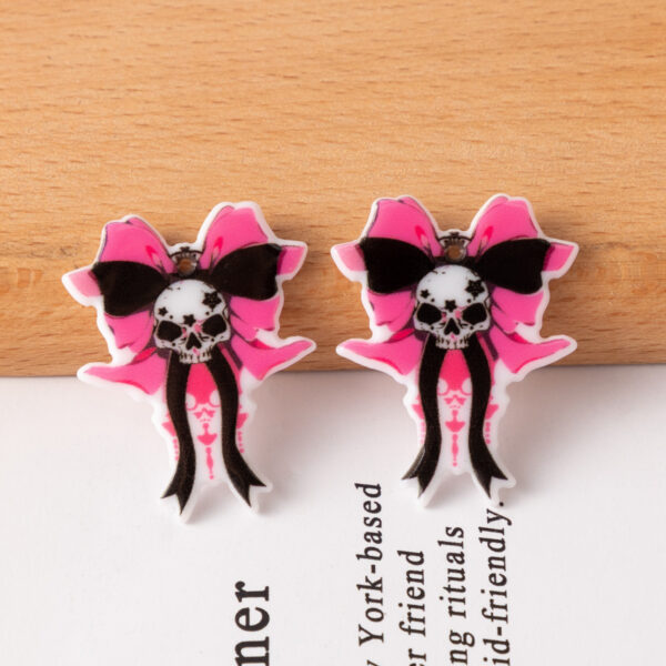 O1CN01QdRoJt2FMgTbnWrJX_2209539088866-0-cib Wholesale Halloween Skull Charm Bow Tie Ribbon Accessories FlatBack