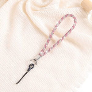 K1123 Small rope head diamond chain mobile phone chain pink / 6mm drill chain