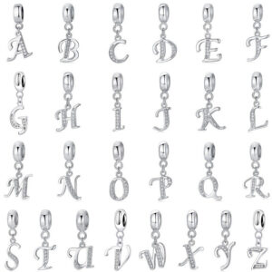 Wholesale 2CM×1CM Sterling Silver Alphabet Accessories Beads