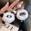Wholesale Cute Little Panda Plush Ball Keychains
