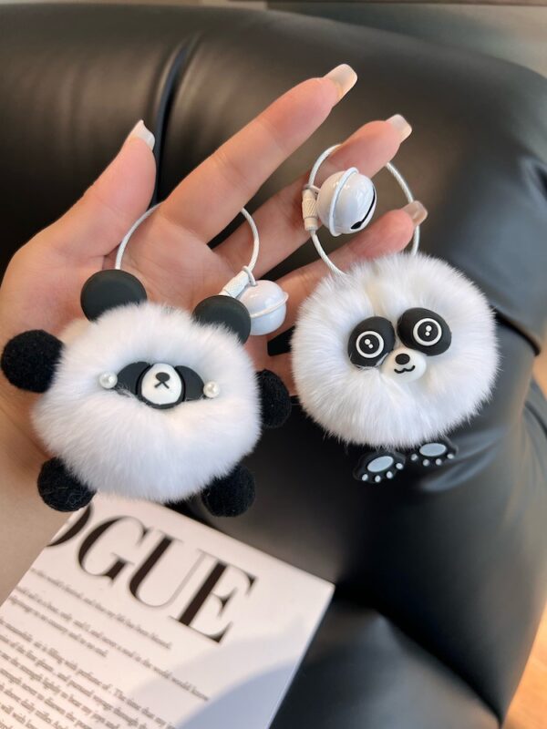 Wholesale Cute Little Panda Plush Ball Keychains