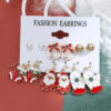 Wholesale Christmas Santa Claus Snowflake Bell Elk Alloy Earrings