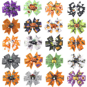 O1CN01QhGr3q24J3NKciQXl__2865927369-0-cib Wholesale Halloween Three-layer Swallowtail Bow Duckbill Edging 20 Colors Children's Headdress Hair Clips