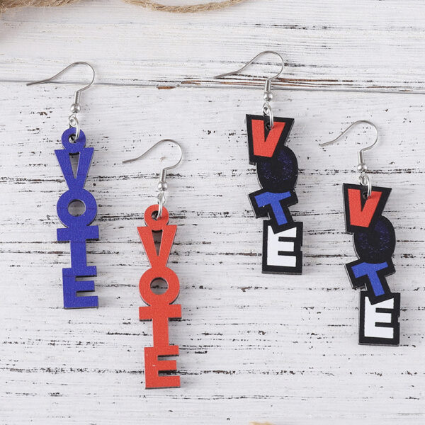 O1CN01QimKvy1ZzQ5g2ORJZ_2214986983265-0-cib Wholesale Independence Day Letters VOTE Personalized Double Sided Wooden Earrings