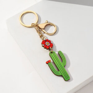 Wholesale Wooden Small Fresh Cactus Keychain