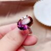 Wholesale Copper Oval Purple Gemstone Rings