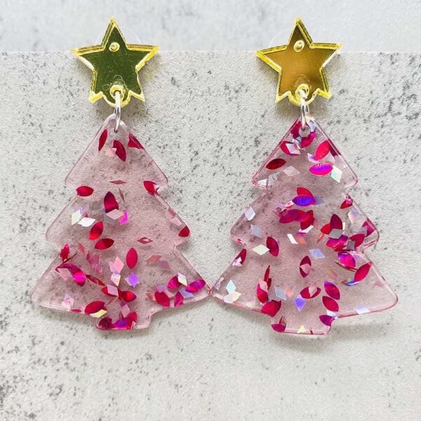 Wholesale Christmas five-pointed star acrylic earrings