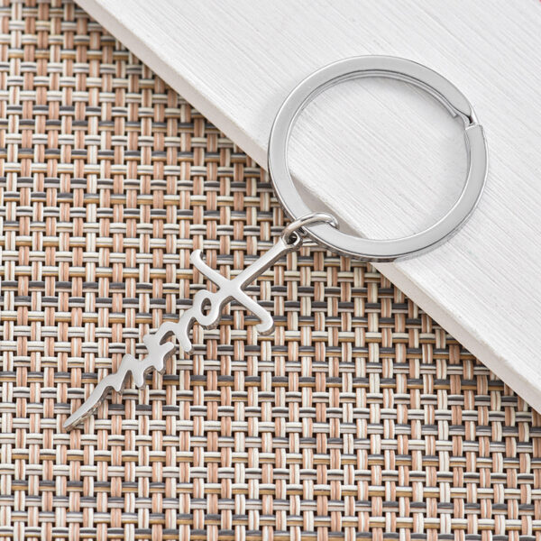 O1CN01Qk9Ink2CMH8Aj8GH7_1625548459-0-cib Wholesale Stainless Steel Alphabet Cross Keychain