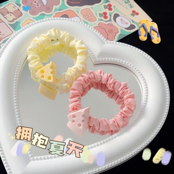 Wholesale Cheese Cheese Bow Fabric Intestine Hair Tie