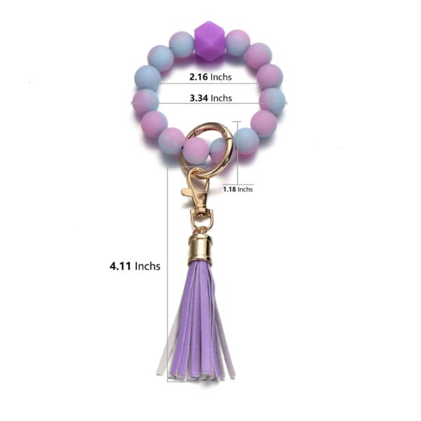 Wholesale Luminous Color Silicone Beaded Wrist Keychain