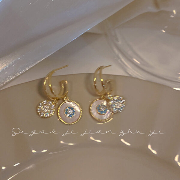 O1CN01QlR5ci1veHD8FpH85__2211641826197-0-cib Wholesale 925 Silver Needle Round Ring Shell Alloy Earrings