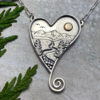 Wholesale Mountain River Sun Delicate Pendant Necklace Alloy