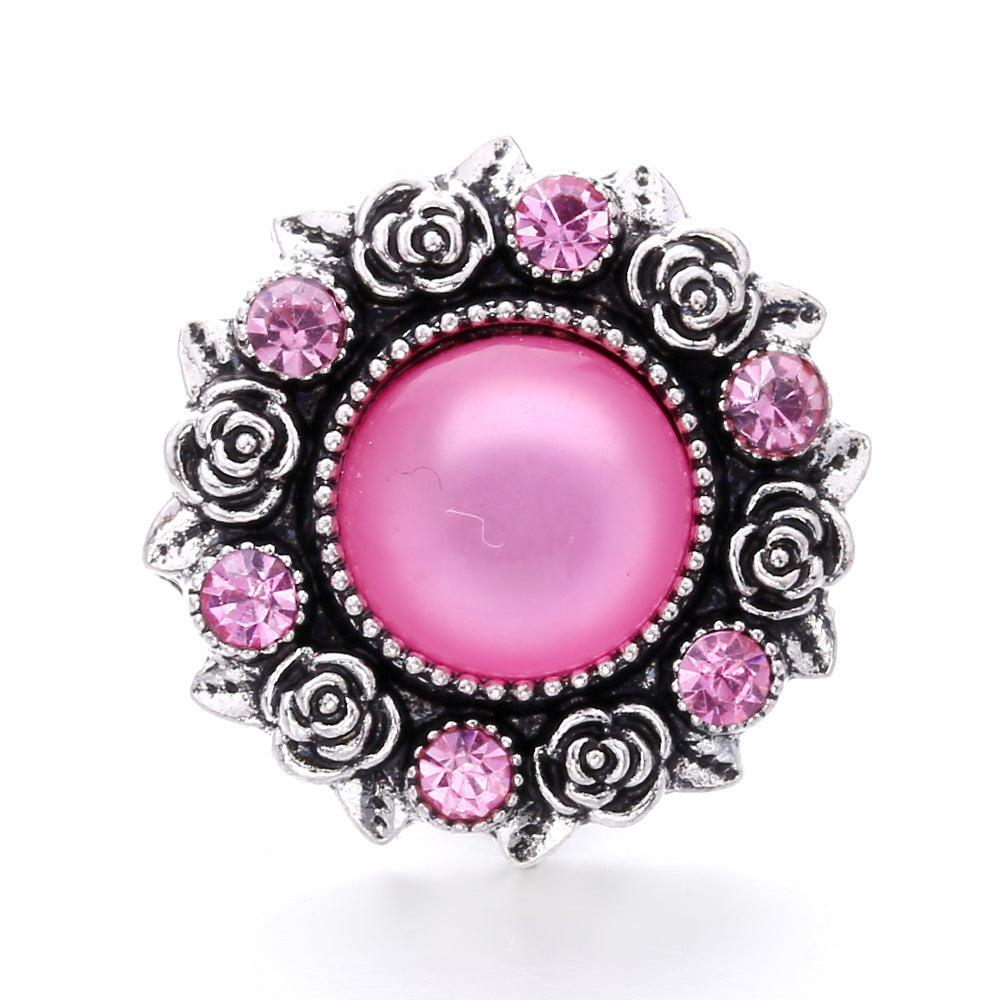 Wholesale Diy Snap Chart Bracelet Pendant Alloy Round Buckle