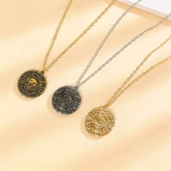 Wholesale Alloy Gothic Half Face Skull Necklace