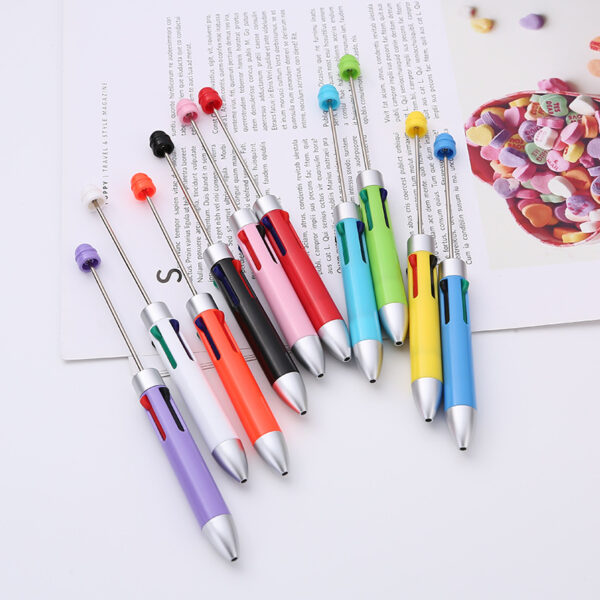 O1CN01Qr5qaS1oSdweuEDf9_2216330225224-0-cib Wholesale DIY Beaded Multi Color Press Four Color Refill Plastic Ballpoint Pen