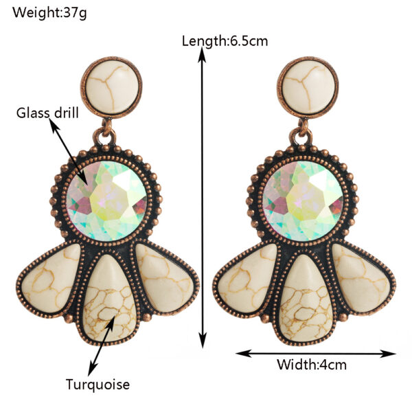 Wholesale Fashion Vintage Bohemian Turquoise Fashion Trend Temperament Versatile Stud Earrings