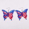 Wholesale Independence Day Acrylic Colorful 3D Butterfly Earrings