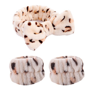 #13 Coffee Leopard Three-piece Set (3 elastic)