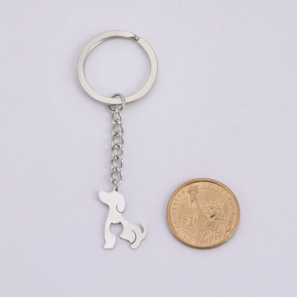 Wholesale Titanium Steel Hollow Dog Cat Keychain