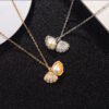 Wholesale Seashell Imitation Pearl Pendant Alloy Necklace