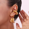 Wholesale Stainless Steel Plated 18K Gold Western Cowboy Boots Hat Earrings