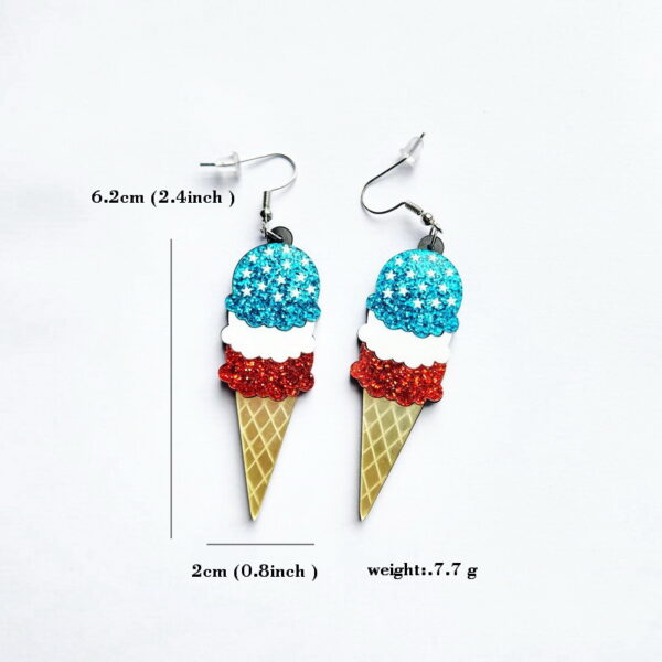 Wholesale Printed Ice Cream Acrylic Earrings
