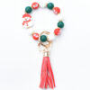 O1CN01R0MBSN1N8UtFW1ha8_2508931525-0-cib Wholesale Christmas Silicone Beaded Leather Tassel Wrist Keychain