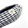 Wholesale Vintage Black and White Checkered DaisiesKnotted Headbands