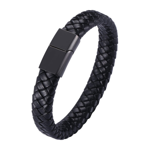 Wholesale Vintage Leather Hand Woven Men's Alloy Bracelet