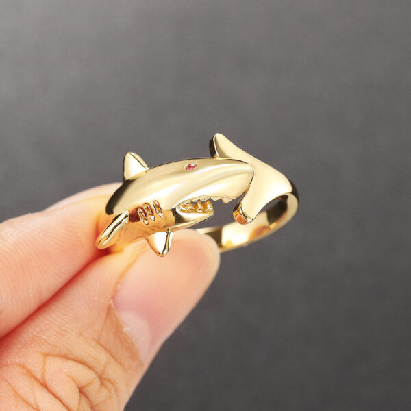 Wholesale Copper Gold Plated Shark Ring