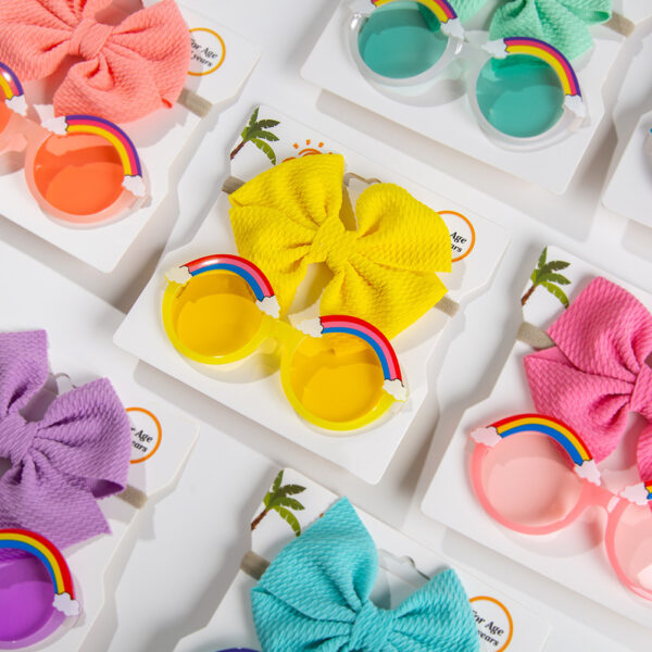 Wholesale Kids Sunglasses Fabric Headband Set