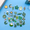 Wholesale Drip Oil Green Cartoon Plant Animal Alloy DIY Necklace Bracelet Pendant