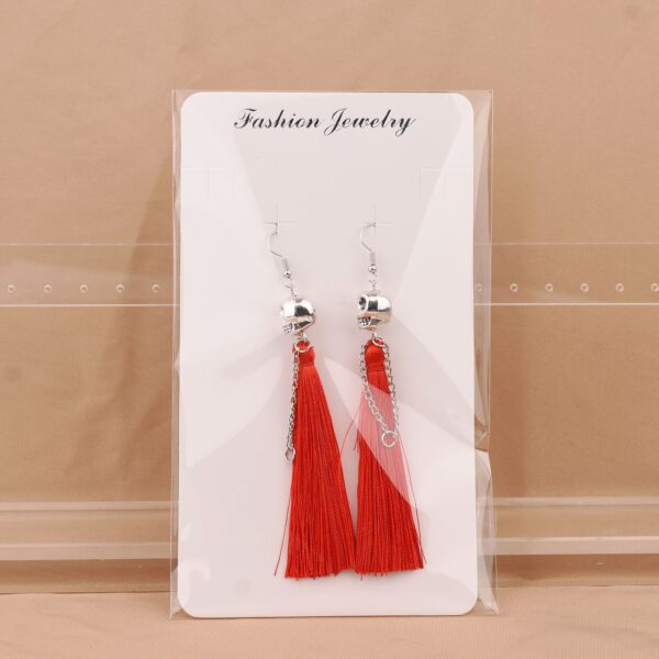Wholesale Halloween Skull Tassel Multicolor Earrings