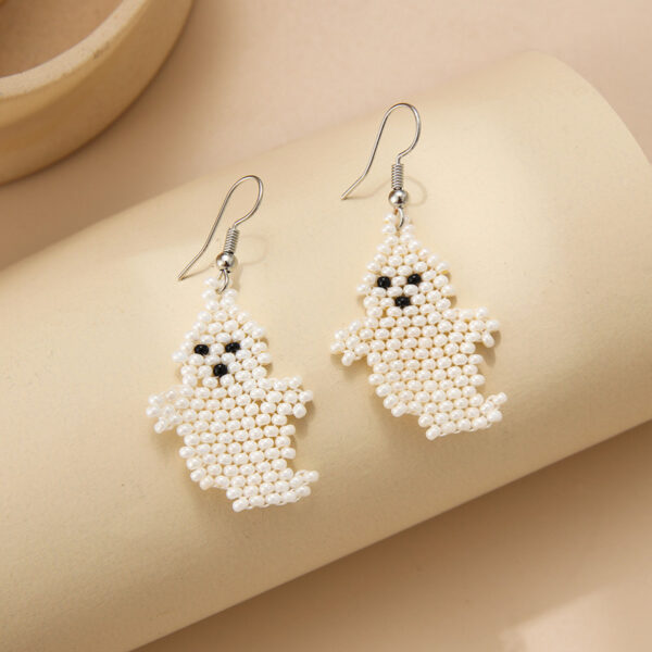 O1CN01R4dMLV1q6JkfG60N8_2916055446-0-cib Wholesale Halloween Collection Tassel Handmade Rice Beads Skull Ghost Earrings
