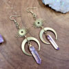 Wholesale Sun Moon Natural Crystal Alloy Earrings